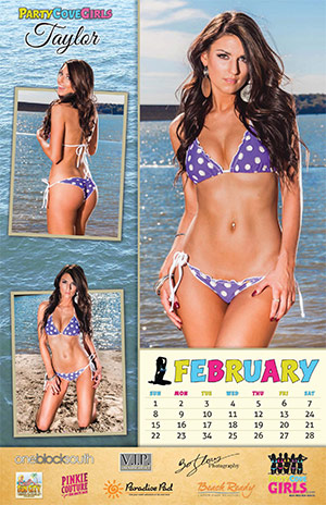 Party Cove Girls 2015 Calendar - February