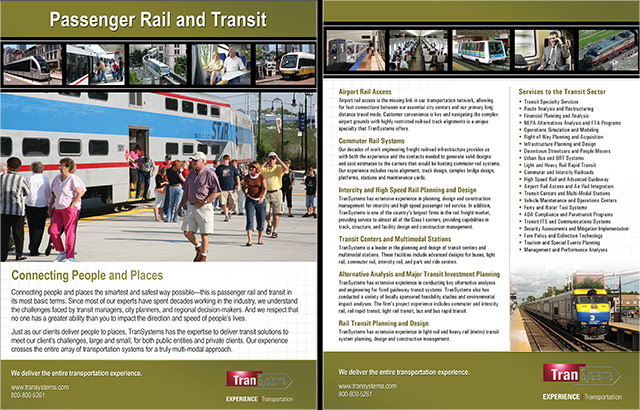 Passenger Rail & Transit Cut Sheet