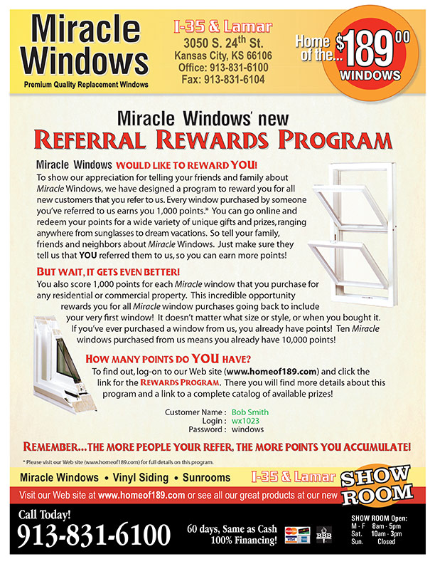 Miracle Windows, Vinyl Siding and Sunrooms Flyer
