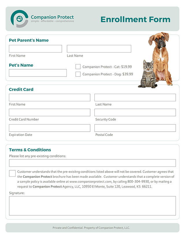 Pet Insurance Enrollment Form Design
