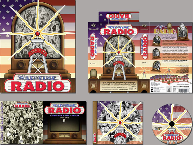 War*Time Radio VHS Cover, DVD case and Box packaging design