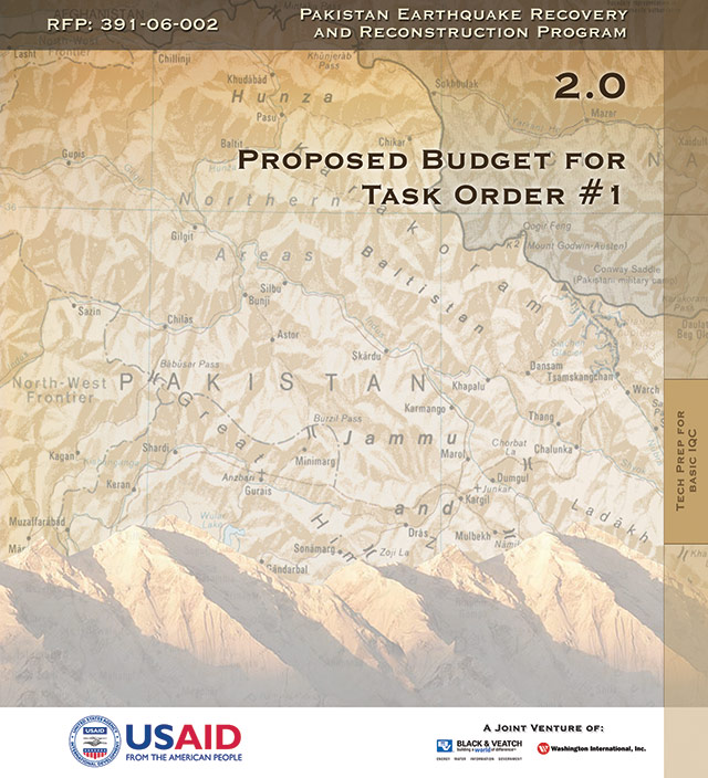 Binder Tabs for Pakistan Earthquake Recovery Program Proposal