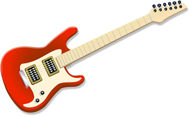 Red Guitar Illustration